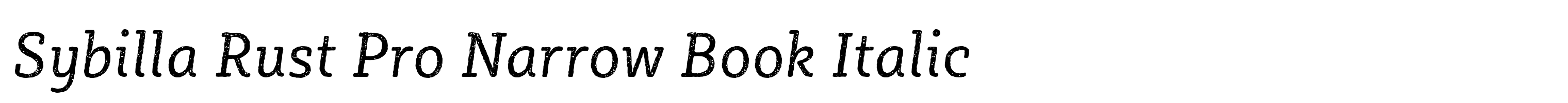 Sybilla Rust Pro Narrow Book Italic